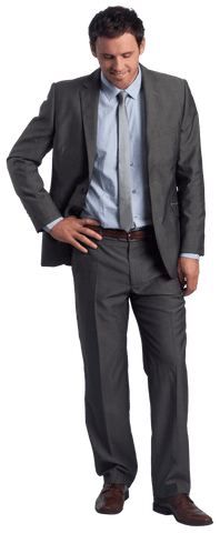Transparent Confident Businessman Smiling in Formal Attire