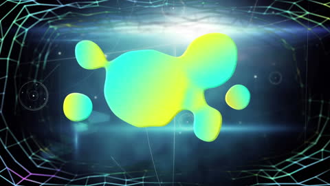 Abstract Digital Network with Glowing Blue Lights