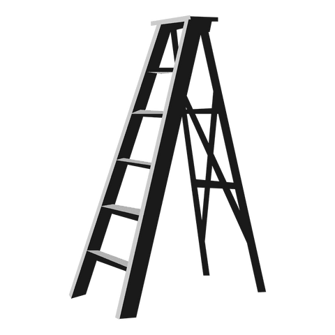Ladder Illustration on Transparent Background for Construction Themes