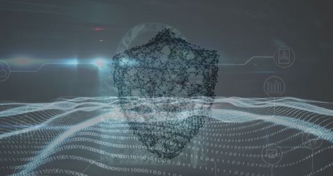 Digital Shield in Cybersecurity with Data Matrix Wave - Download Free Stock Images Pikwizard.com