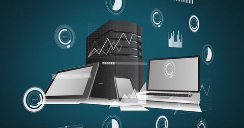 Technology Devices with Data Interface Concept - Download Free Stock Images Pikwizard.com