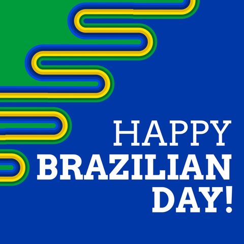 happy brazilian day graphic with abstract yellow streaks - Download Free Stock Templates Pikwizard.com