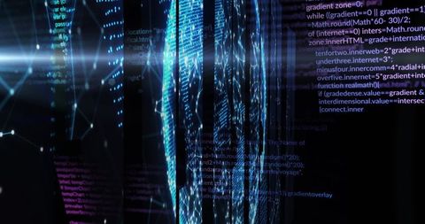 Abstract Digital Data Stream with Holographic Display - Download Free Stock Images Pikwizard.com