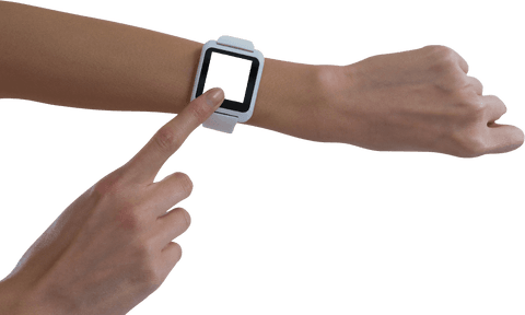 transparent smartwatch interaction with cropped hands - Download Free Stock Videos Pikwizard.com