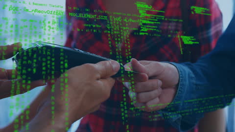 Digital Payment Concept with Coding Overlay