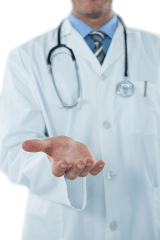 midsection of doctor with open hand gesture on transparent background - Download Free Stock Videos Pikwizard.com