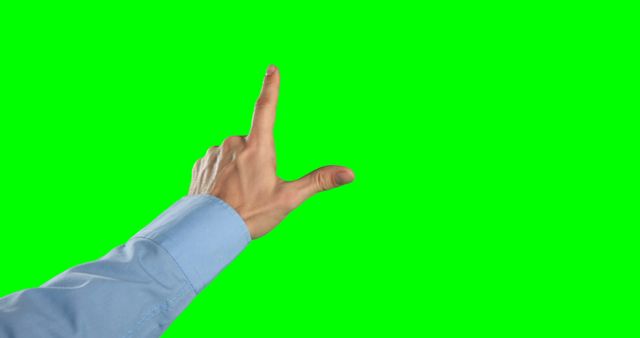 Hand Pointing Up in Business Casual Shirt on Green Screen Background - Download Free Stock Images Pikwizard.com