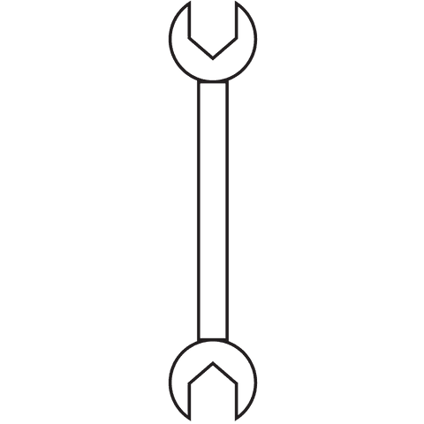 Outline of spanner on transparent background simple digital illustration