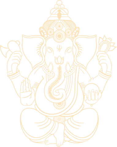 Ornate ganesha outline on transparent background sacred and divine
