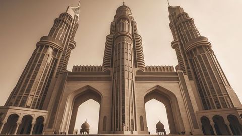 Majestic Architectural Gateway in Historic Plaza