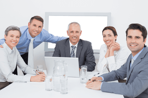 middle-aged business team in transparent tech meeting - Download Free Stock Videos Pikwizard.com