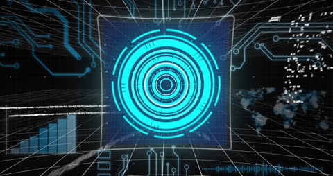 Futuristic Digital Data Analysis Abstract Interface