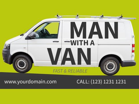 man with van design showcasing delivery service branding - Download Free Stock Templates Pikwizard.com