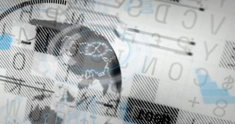 Futuristic Globe in Digital Code Background