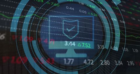 Digital Security Interface with Financial Data Display - Download Free Stock Images Pikwizard.com