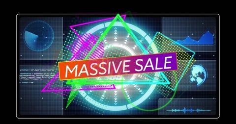 Futuristic Digital Interface Highlighting Massive Sale - Download Free Stock Images Pikwizard.com