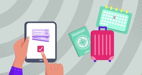 Digital Travel Preparation with Tablet Interface - Download Free Stock Images Pikwizard.com
