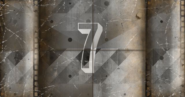 Vintage Film Countdown Number Seven over Grungy Background - Download Free Stock Images Pikwizard.com