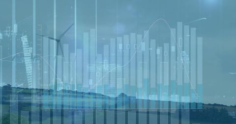 digital interface overlay on landscape reflecting data-driven future - Download Free Stock Images Pikwizard.com