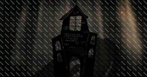 Abstract house illustration with digital effects