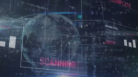 Digital Interface with Data and Rotating Globe Animation