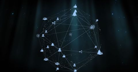 digital networking icons on abstract blue background - Download Free Stock Images Pikwizard.com