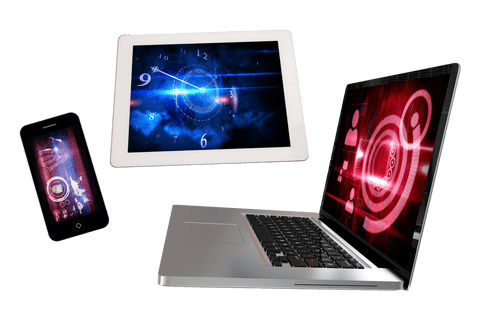 transparent devices illustration with digital interfaces - Download Free Stock Videos Pikwizard.com