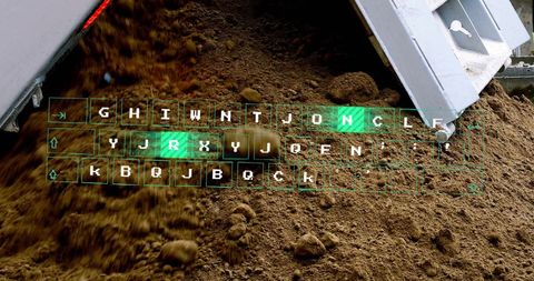 Digital data overlay on construction site machinery