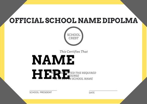 elegant diploma template for school graduation - Download Free Stock Templates Pikwizard.com