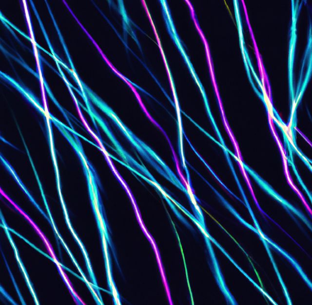 Colorful Neon Lines on Black Background: Abstract Light Patterns Concept - Download Free Stock Photos Pikwizard.com