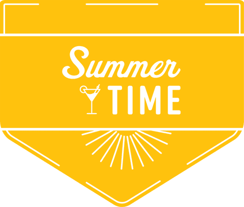 Summer Time Text on Transparent Background for Vacation Concept