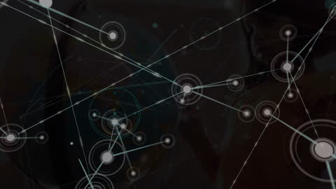 Network Connections Animation over Student with Globe in Classroom