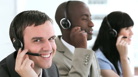Professional Call Center Agents Assisting Customers