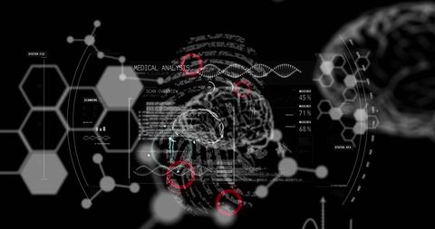 Futuristic Data Processing with Brain and DNA Interfaces - Download Free Stock Images Pikwizard.com