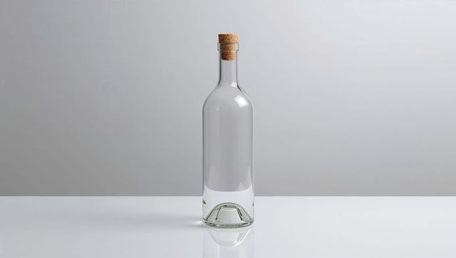 Minimalist Clear Glass Bottle with Natural Cork Stopper