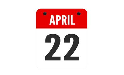 april 22 calendar icon on transparent background - Download Free Stock Videos Pikwizard.com