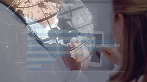 Business Partnership with Financial Data Processing Visualization