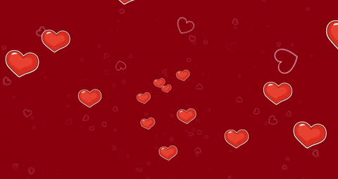 Heart Animation with Red Gradient Background for Valentine's Day