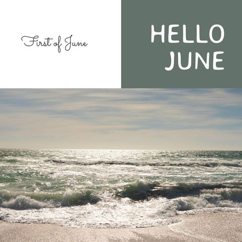 Beautiful June Greetings with Sparkling Ocean View - Download Free Stock Templates Pikwizard.com