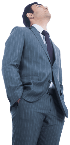 Confident Businessman in Formal Suit on Transparent Background