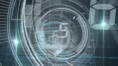 Futuristic Data Processing Animation with Target Scanning Visuals