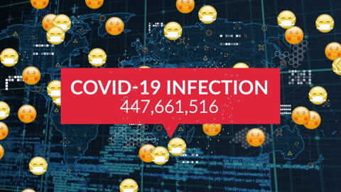 COVID-19 Infection Rate Animation with Emojis and World Map