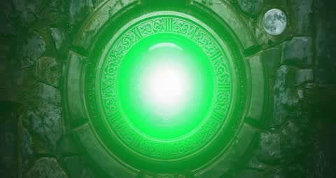 Mystical Runic Relic Glowing with Energy and Moonlight