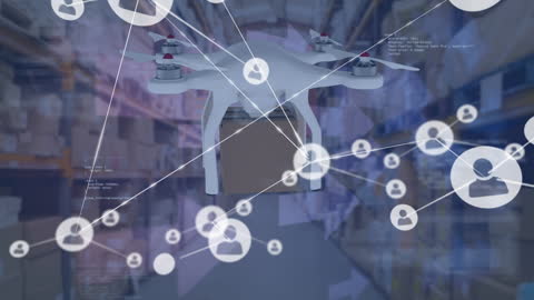 Smart Delivery Drone Navigating Digital Network in Warehouse