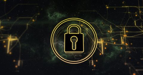 Cybersecurity Digital Padlock with Futuristic Elements - Download Free Stock Images Pikwizard.com
