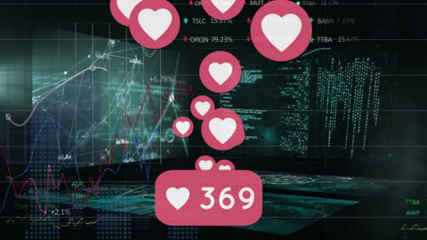 Social Media Likes with Abstract Financial Graph Overlay