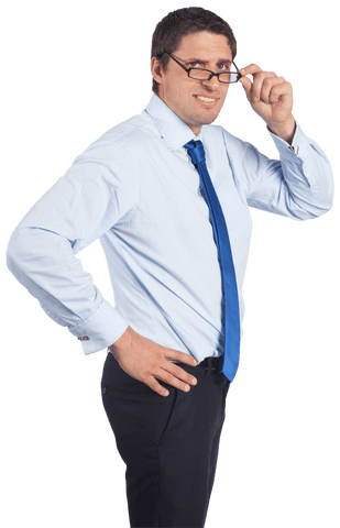 Caucasian Businessman in Light Blue Shirt with Tie on Transparent Background - Download Free Stock Videos Pikwizard.com