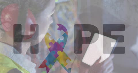 Symbolic Autism Awareness with Puzzle Ribbons and Technology Overlay