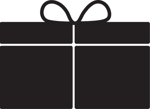 Transparent Gift Box Silhouette with Ribbon for Celebrations