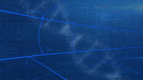 Spinning DNA Strand with Grid and Data Processing